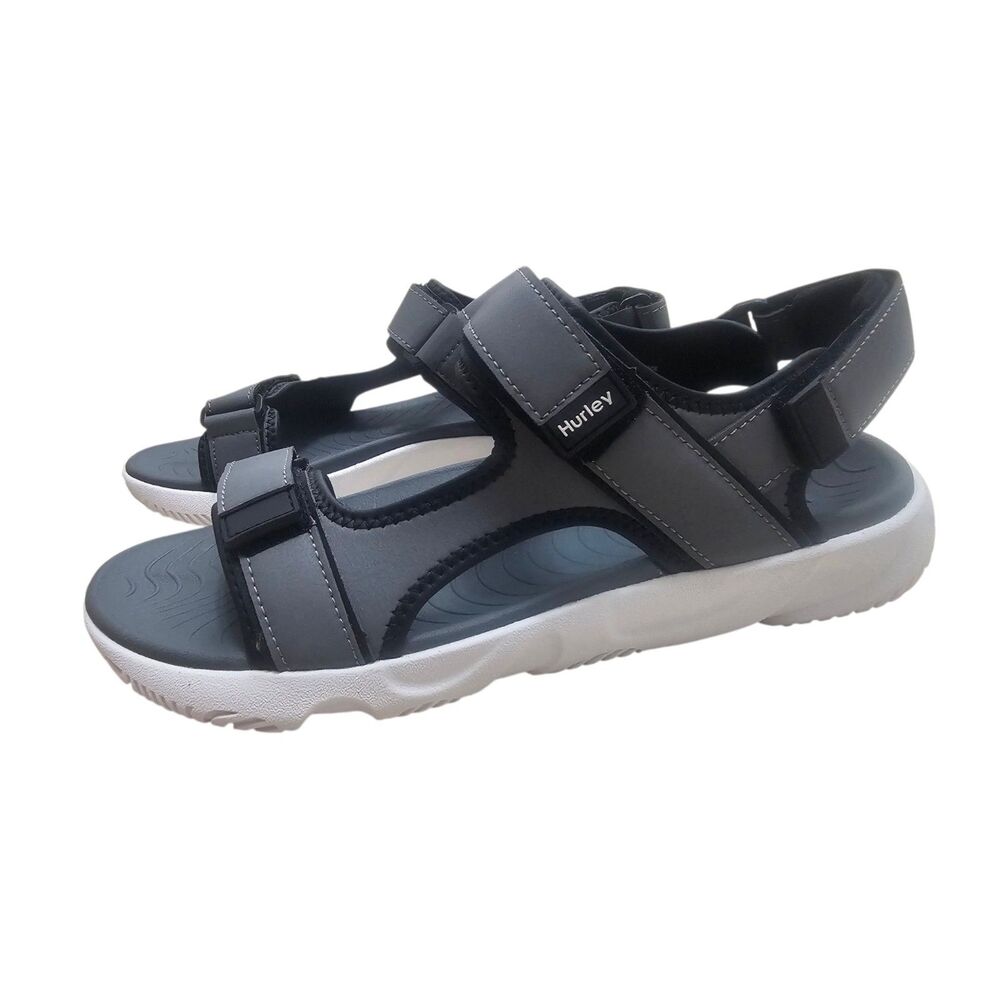 New Hurley Men's Strap Sandals Gray 12